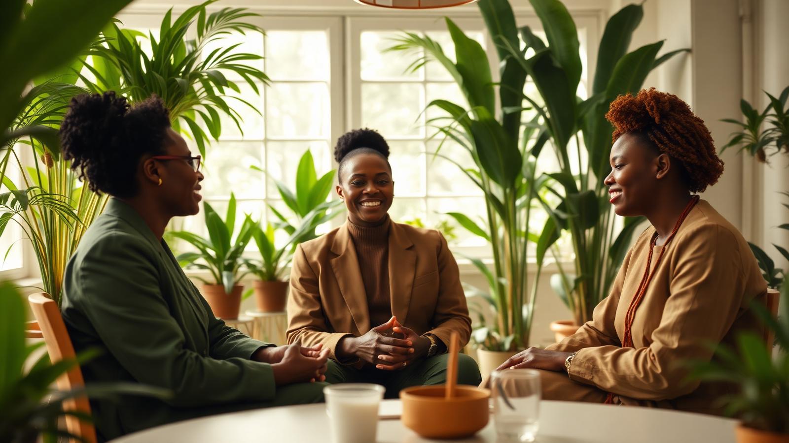 An employee wellness and counselling session with staff seated together
